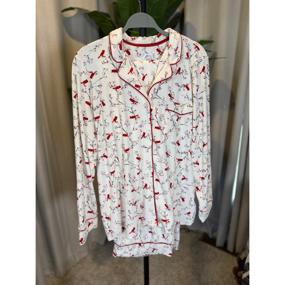 Secret Treasures Cardinal Pajama Set & Croft Barrow Bird Top Womens Large L